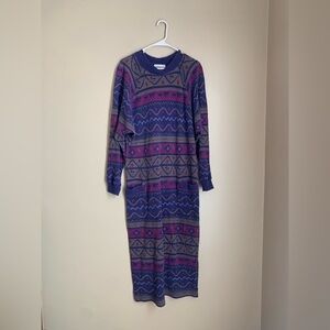 Christian De Castelnau Liquette Cotton dress western cabin Long Sleeve vtg usa